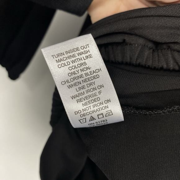 Maurices Black Slinky Knit Top Size Medium Studded Shoulders Cut Out long Sleeve - Picture 5 of 10